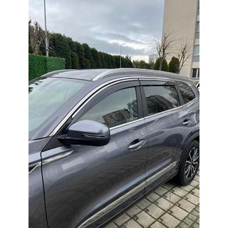 Ofuky oken s chromovanou lištou (4 ks, Sunplex Steinless) Chery Tiggo 8 2017–