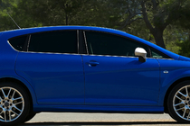 Seat Leon 2005–2012 Vnější okenní lišty OmsaLine (8 ks, nerez) fotografie 1