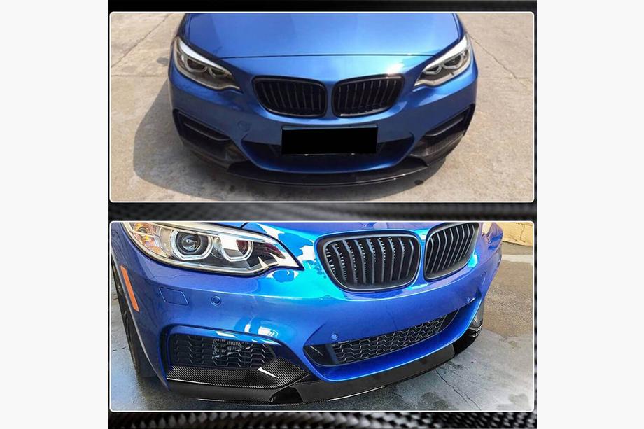 BMW řady 2 F22/F23 2014–2021 Nástavec na přední nárazník V3 (pro F22/23 M-Sport, karbon) Fotografie 2