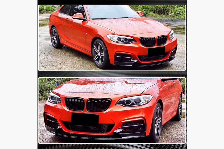 BMW řady 2 F22/F23 2014–2021 Nástavec na přední nárazník V3 (pro F22/23 M-Sport, karbon) Fotografie 3