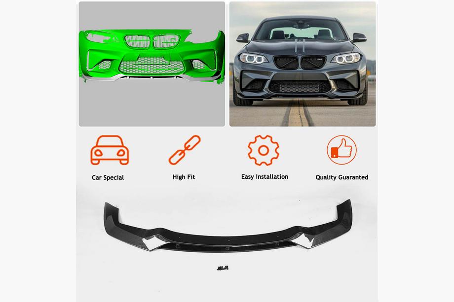 BMW řady 2 F22/F23 2014–2021 Přední lip spoiler na nárazník Lip V3 (pro F87 M2, karbon) Fotografie 4