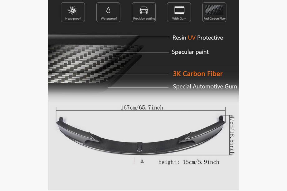 BMW řada 3 F30/F31 2012–2019 Přední lip spoiler nárazníku MP-Style (pro F30 M-Sport, karbon) Fotografie 5