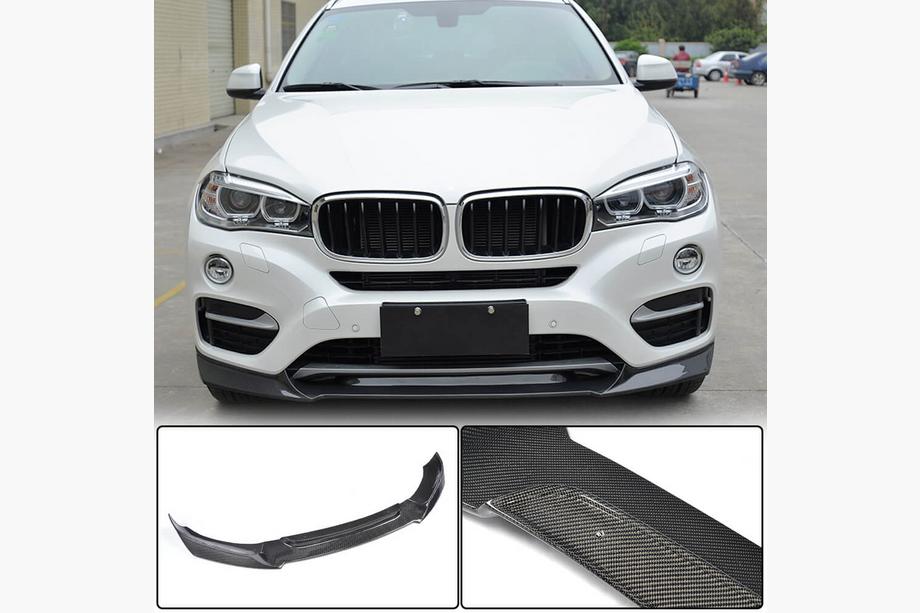 BMW X6 F16 2014–2019 Nástavec předního nárazníku Lip V1 (pro Base, karbon) Image