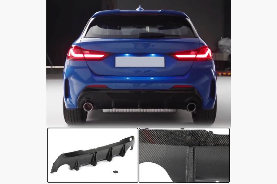 BMW řada 1 F40 2019–2024 Difuzor zadního nárazníku (pro M-Sport, karbon) Fotografie 1