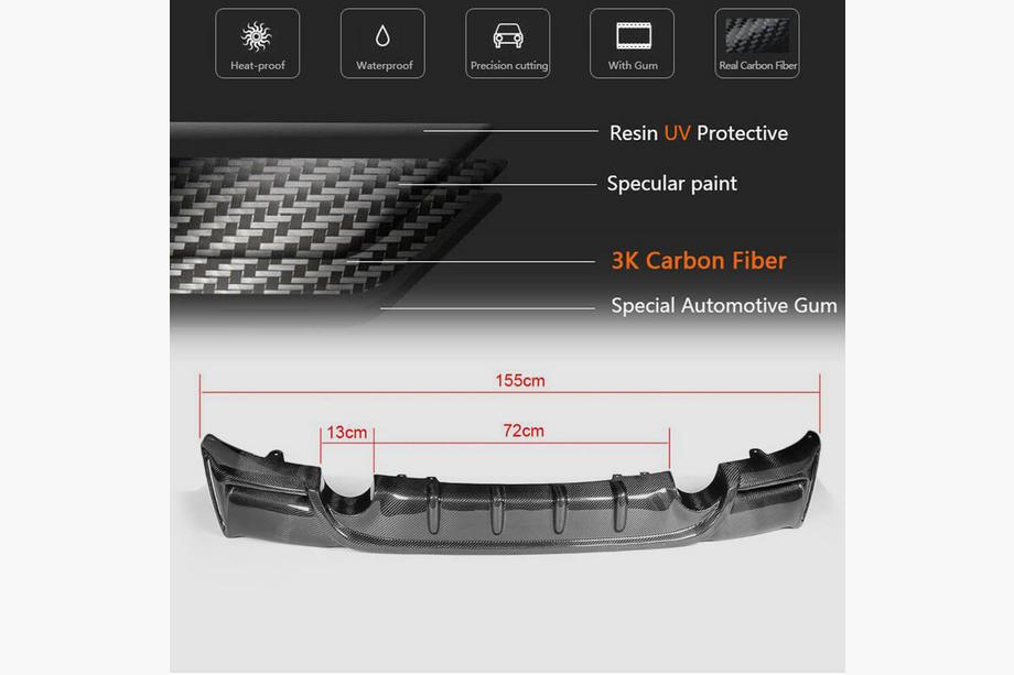 BMW řady 2 F22/F23 2014–2021 Difuzor zadního nárazníku FRP V5 (pro F22/F23 M Sport) Fotografie 6