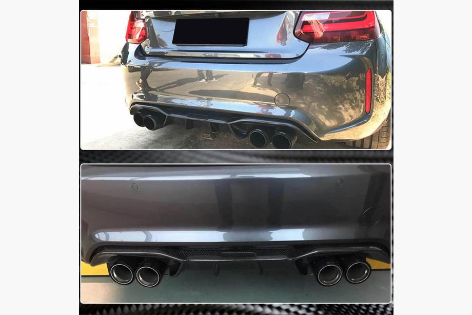BMW řady 2 F22/F23 2014–2021 Difuzor zadního nárazníku V4 (pro F87 M2/M2C, karbon) Fotografie 4