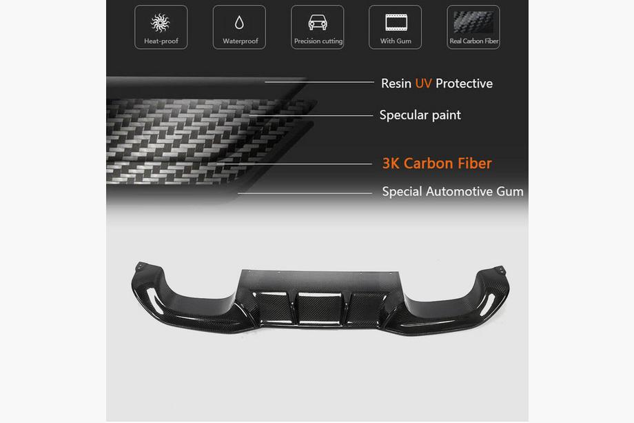BMW řady 2 F22/F23 2014–2021 Difuzor zadního nárazníku V4 (pro F87 M2/M2C, karbon) Fotografie 5