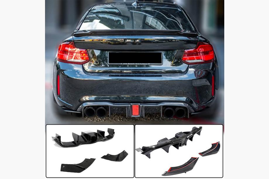 BMW řady 2 F22/F23 2014–2021 Difuzor zadního nárazníku V8 (pro F87 M2/M2C, karbon) Fotografie 1