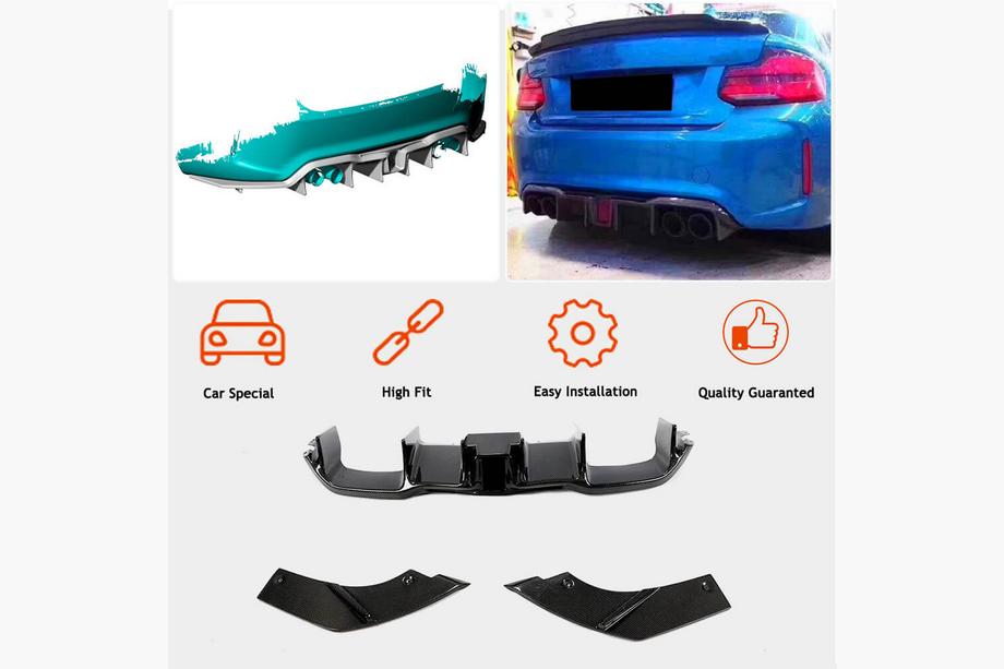 BMW řady 2 F22/F23 2014–2021 Difuzor zadního nárazníku V8 (pro F87 M2/M2C, karbon) Fotografie 2