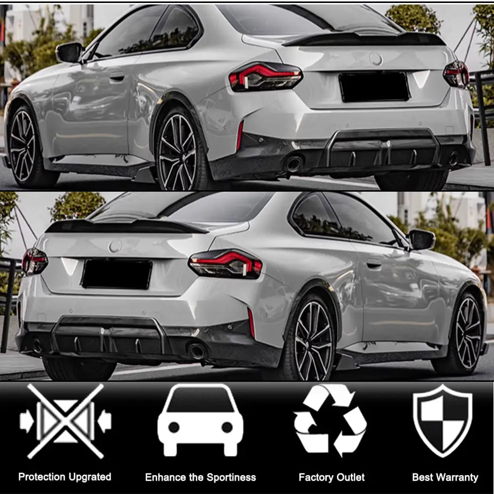 BMW řada 2 G42 2021– Difuzor zadního nárazníku Black ABS V1 (M Sport) fotografie 2