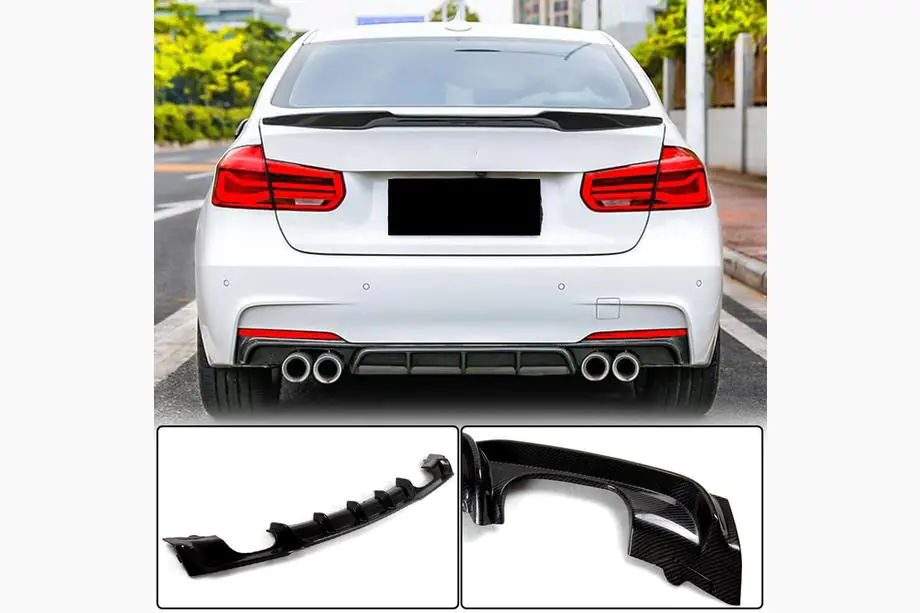 BMW řada 3 F30/F31 2012–2019 Difuzor zadního nárazníku V4 (pro F30 M-Sport, karbon) Fotografie 2