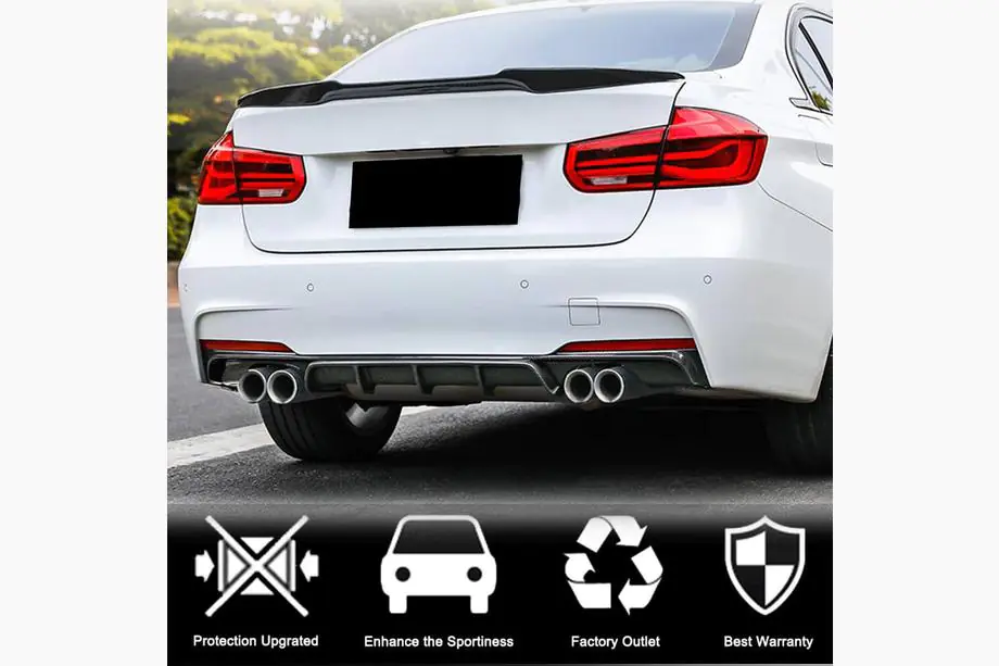 BMW řada 3 F30/F31 2012–2019 Difuzor zadního nárazníku V4 (pro F30 M-Sport, karbon) Fotografie 3