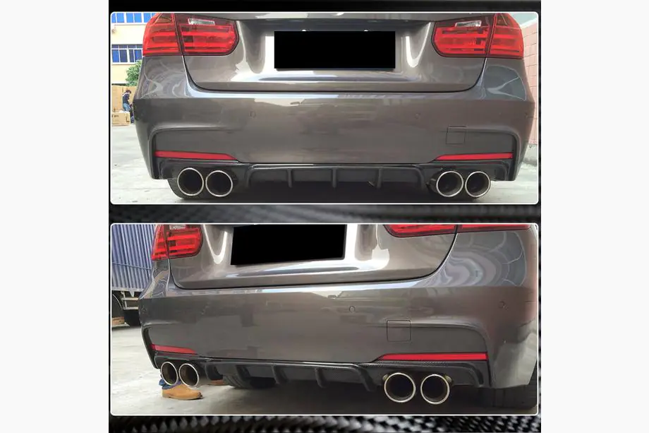 BMW řada 3 F30/F31 2012–2019 Difuzor zadního nárazníku V4 (pro F30 M-Sport, karbon) Fotografie 4