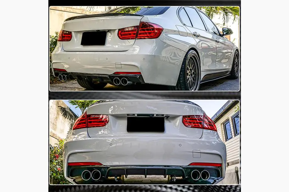 BMW řada 3 F30/F31 2012–2019 Difuzor zadního nárazníku V4 (pro F30 M-Sport, karbon) Fotografie 5