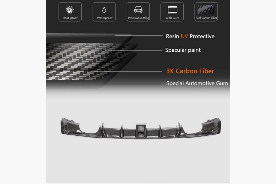 BMW řada 3 F30/F31 2012–2019 Difuzor zadního nárazníku V2 (pro F30 M-Sport, karbon) Fotografie 13