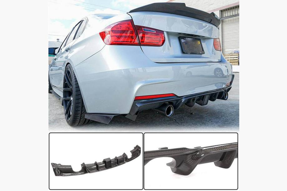 BMW řada 3 F30/F31 2012–2019 Difuzor zadního nárazníku V2 (pro F30 M-Sport, karbon) Fotografie 14