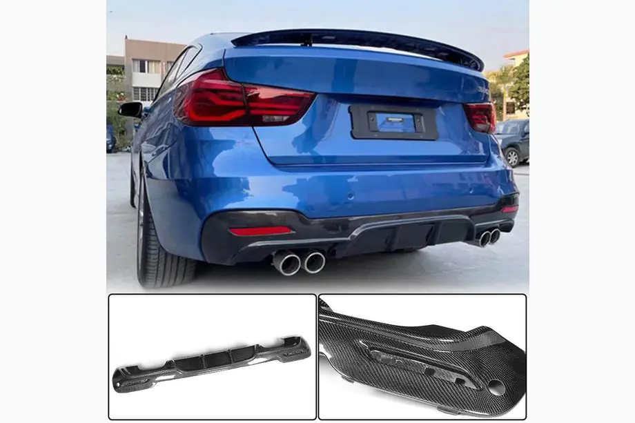 BMW řada 3 F34 2013–2020 Difuzor zadního nárazníku V4 (pro M-Sport, karbon) Image