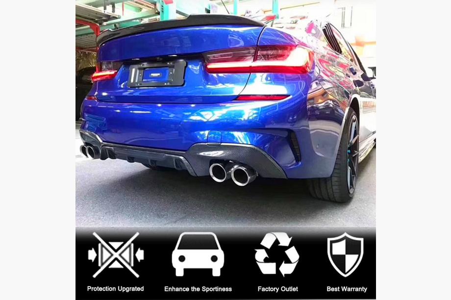 BMW řada 3 G20/G21 2018– Difuzor zadního nárazníku V4 (pro M-Sport 2018-2022, karbon) Fotografie 2