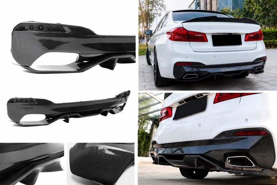 BMW řada 5 G30/G31 2017–2023 Difuzor zadního nárazníku V4 (pro M-Sport/M5 F90, karbon) Image