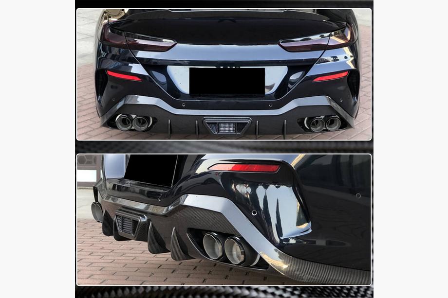 BMW řada 8 G14/G15/G16 2018– Difuzor zadního nárazníku V1 (pro G16 M-Sport, karbon) Fotografie 4