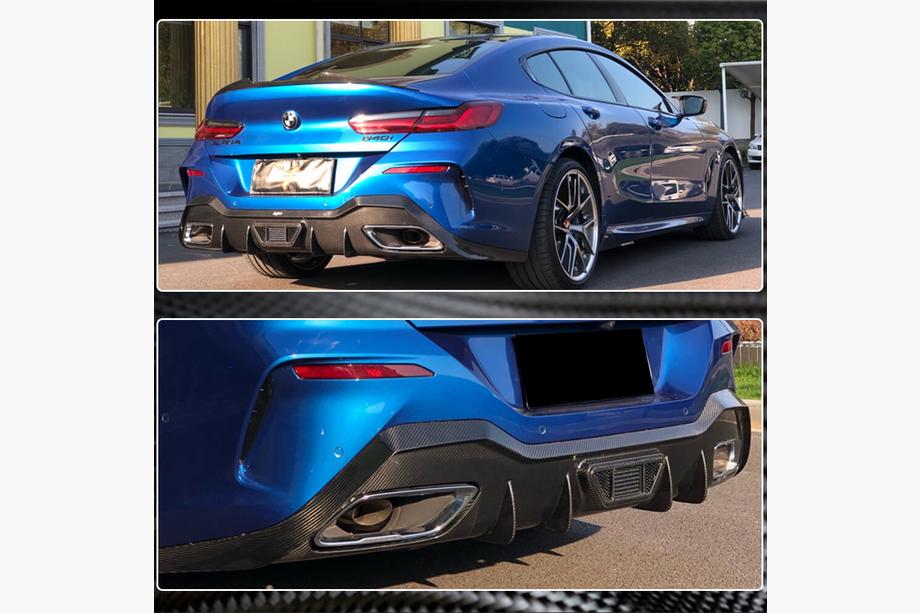 BMW řada 8 G14/G15/G16 2018– Difuzor zadního nárazníku V1 (pro G16 M-Sport, karbon) Fotografie 5