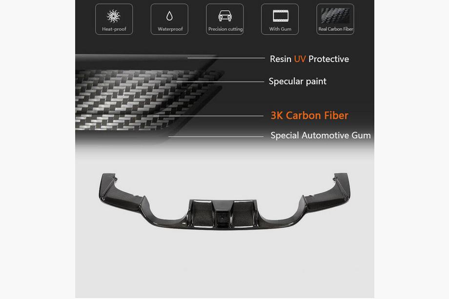 BMW řada 3 F30/F31 2012–2019 Difuzor zadního nárazníku V13 (pro F80, karbon) Fotografie 5