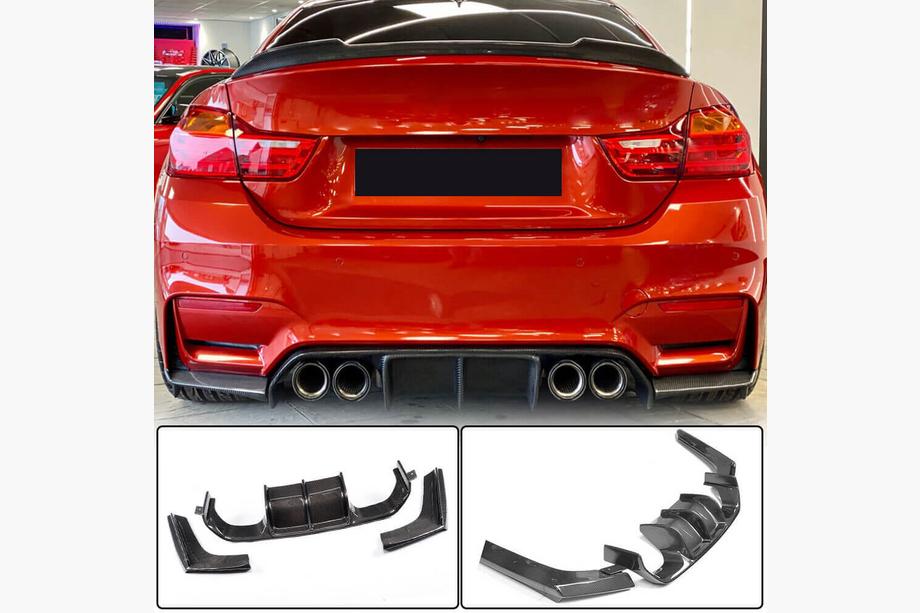 BMW řada 4 F32/F33/F36 2012–2020 Difuzor zadního nárazníku V4 (pro F82/F83, karbon) Fotografie 3