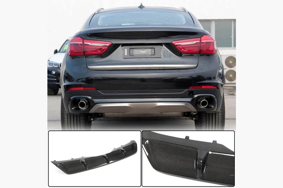 BMW X6 F16 2014–2019 Difuzor zadního nárazníku V1 (pro Base, karbon) Fotografie 1