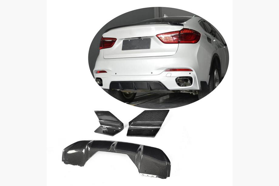 BMW X6 F16 2014–2019 Difuzor zadního nárazníku V1 (pro M-Sport, karbon) Image