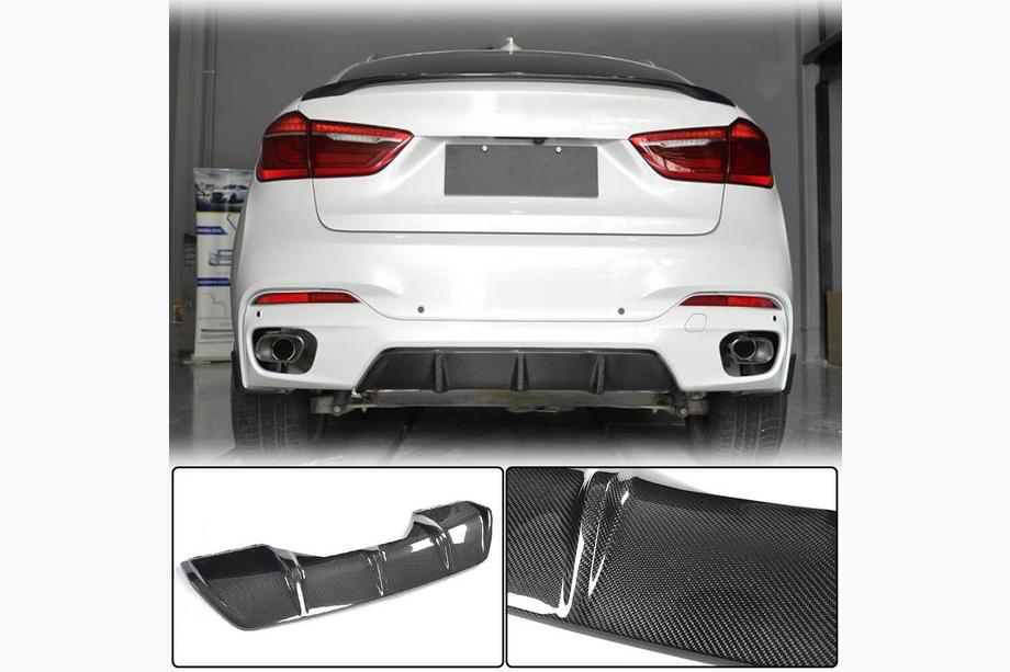 BMW X6 F16 2014–2019 Difuzor zadního nárazníku V2 (pro M-Sport, karbon) Image