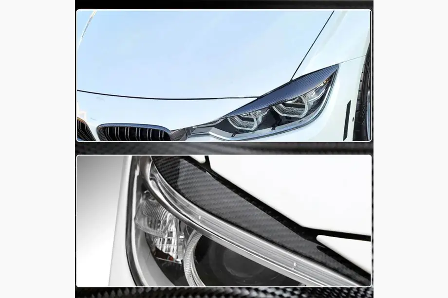 BMW řada 3 F30/F31 2012–2019 Mračítka na světlomety V1 (pro F30, karbon) Fotografie 5
