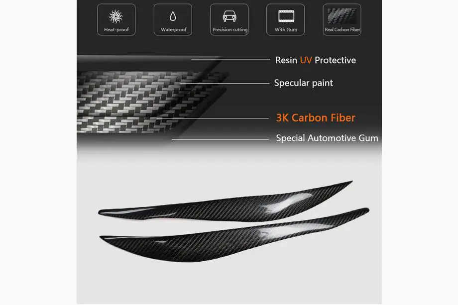 BMW řada 3 F30/F31 2012–2019 Mračítka na světlomety V1 (pro F30, karbon) Fotografie 11
