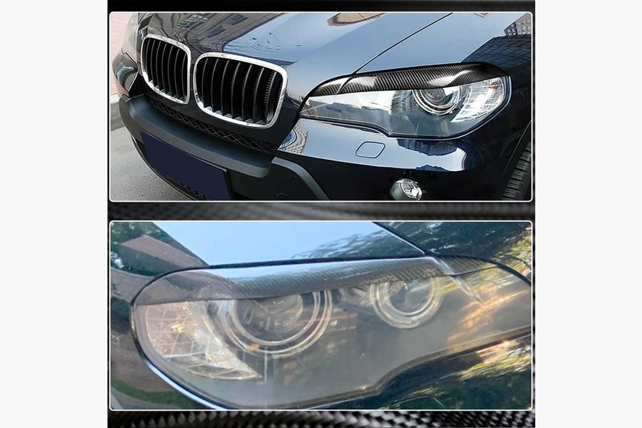 BMW X5 E70 2007–2013 Mračítka na světlomety (karbon) Fotografie 3