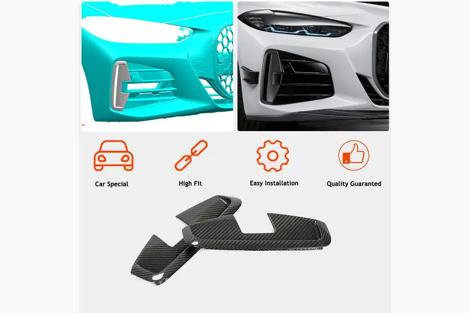 BMW řada 4 G22/23/26 2020– Karbonový přední lip spoiler na nárazník (pro G22/G23 M-Sport) Fotografie 2