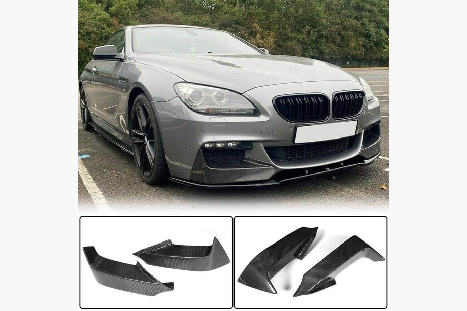 BMW řady 6 F12/F13/F06 2011–2018 Nástavce předního nárazníku Flap V2 (pro M-Sport, karbon) Image