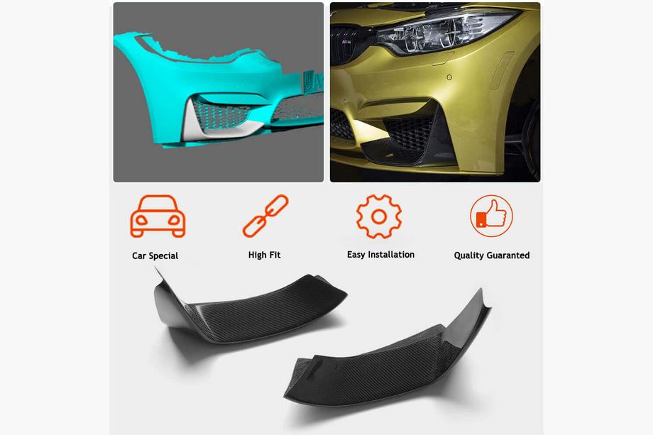BMW řada 4 F32/F33/F36 2012–2020 Flaps na přední nárazník Flap V4 (pro F82/F83, karbon) Fotografie 2