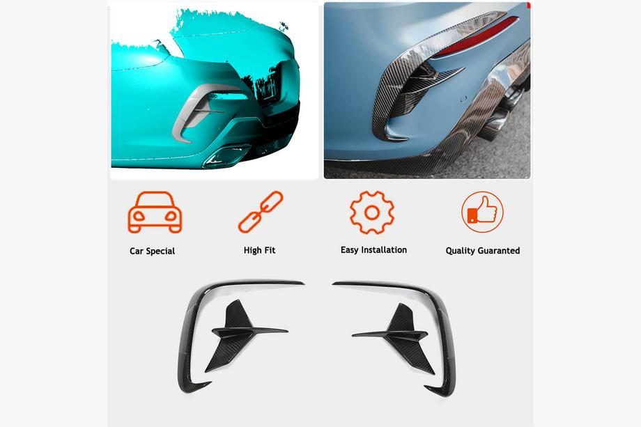 BMW řada 8 G14/G15/G16 2018– Aerodynamické nástavce na zadní nárazník V2 (pro M-Sport, karbon) Fotografie 2