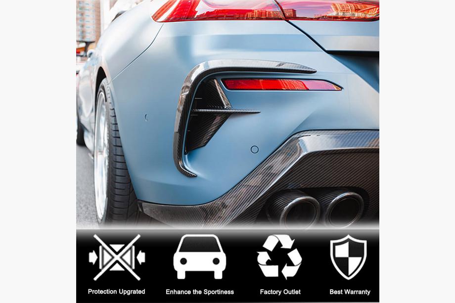 BMW řada 8 G14/G15/G16 2018– Aerodynamické nástavce na zadní nárazník V2 (pro M-Sport, karbon) Fotografie 3