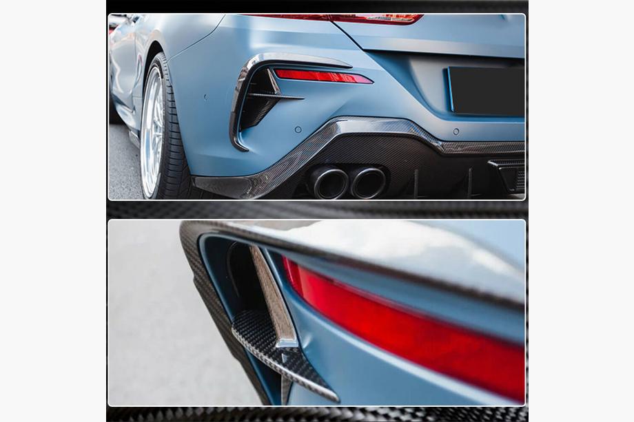BMW řada 8 G14/G15/G16 2018– Aerodynamické nástavce na zadní nárazník V2 (pro M-Sport, karbon) Fotografie 5