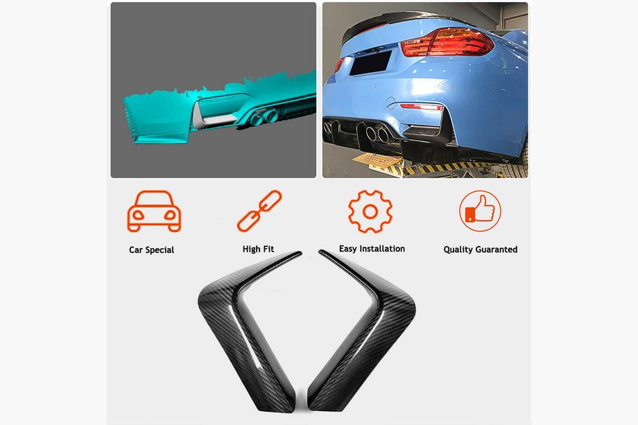 BMW řada 3 F30/F31 2012–2019 Nástavce na zadní nárazník Flap FRP V2 (pro F80) Fotografie 2
