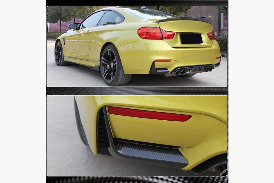 BMW řada 3 F30/F31 2012–2019 Nástavce na zadní nárazník Flap FRP V2 (pro F80) Fotografie 5