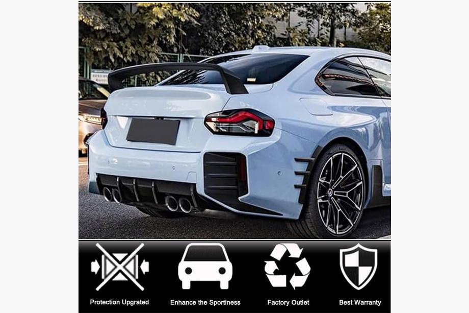 BMW řada 2 G42 2021– Splittery zadního nárazníku V2 (pro G87, karbon) Fotografie 2