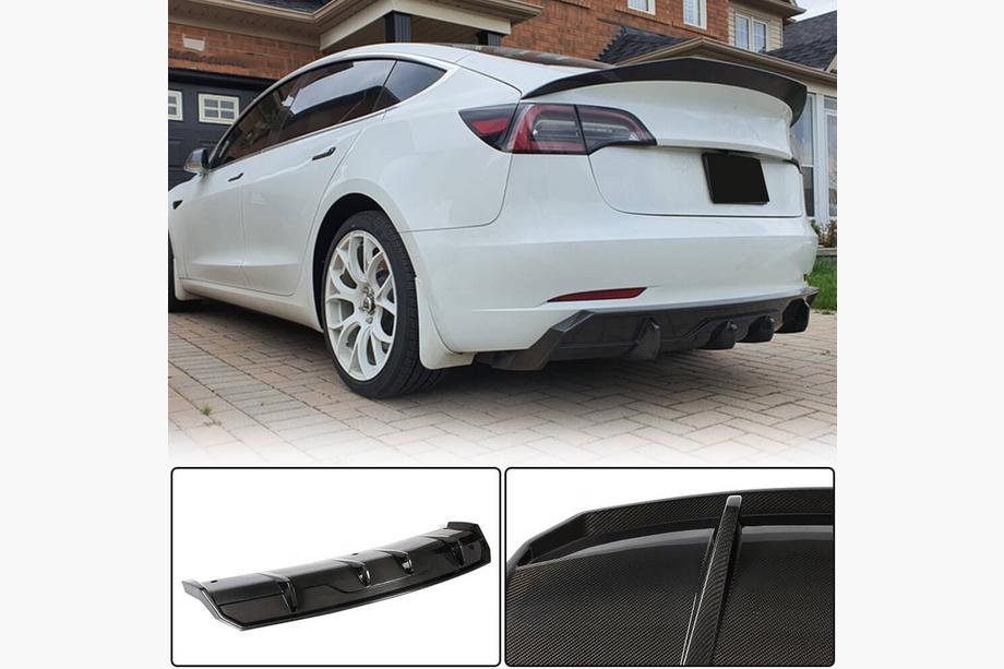 Tesla Model 3 2017– Difuzor zadního nárazníku V1 (2017-2023, karbon) Fotografie 3