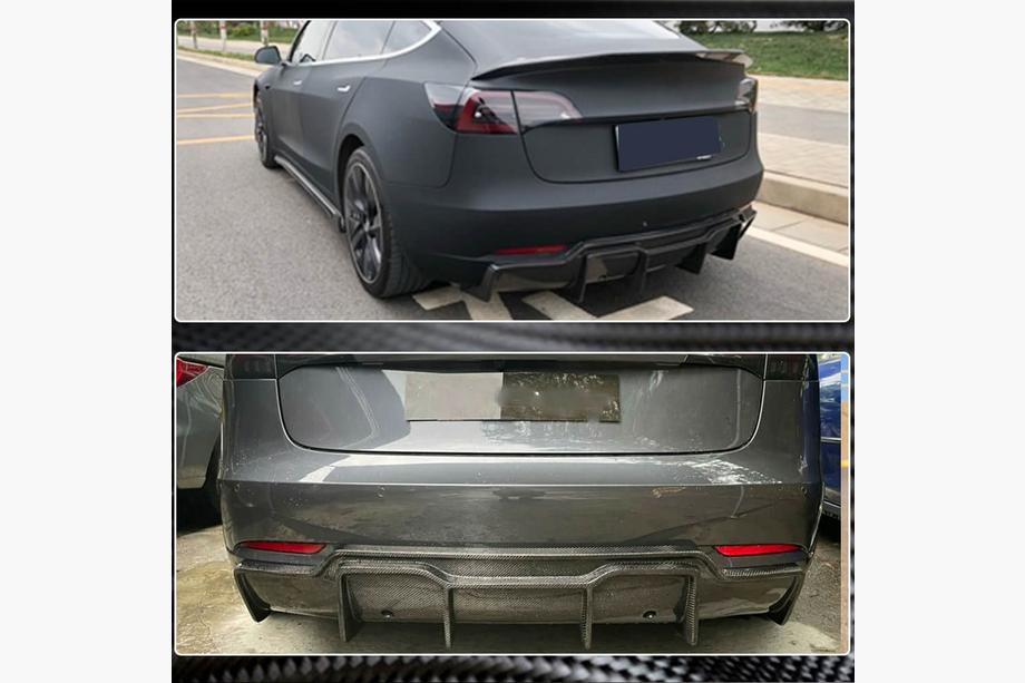 Tesla Model 3 2017– Difuzor zadního nárazníku FRP V5 (2016-2022) Fotografie 3