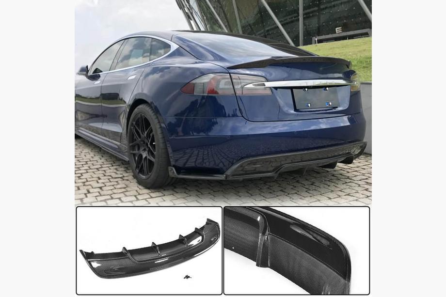 Tesla Model S 2012– Difuzor zadního nárazníku V1 (2016-2021, karbon) Image