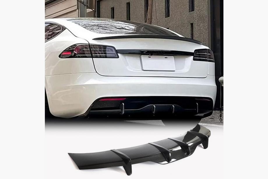 Tesla Model S 2012– Difuzor zadního nárazníku (pro Plaid 2021+, karbon) Image