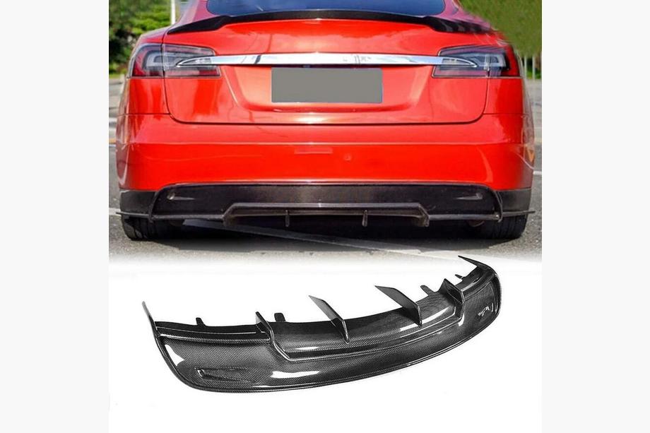Tesla Model S 2012– Difuzor zadního nárazníku V2 (2012-2016, karbon) Image