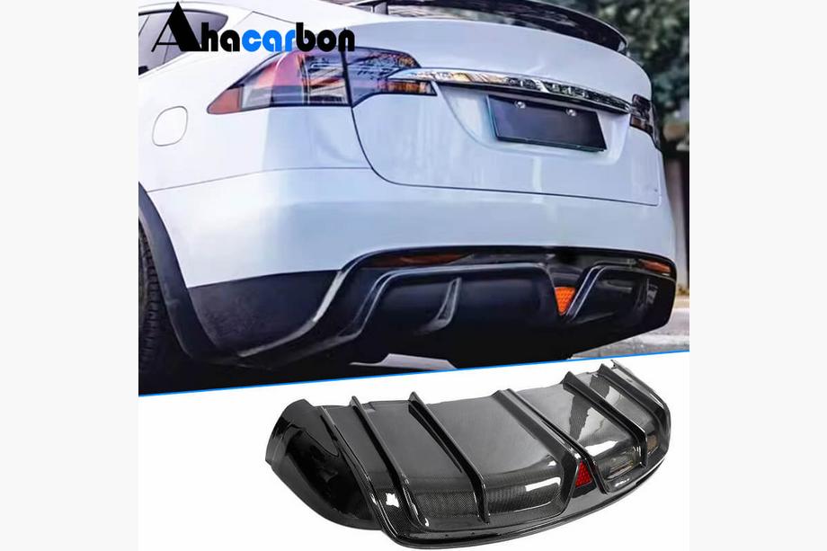 Tesla Model X 2015– Difuzor zadního nárazníku (pro Plaid 2021-2025, karbon) Image