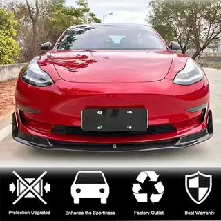 Přední lip spoiler na nárazník Lip V1 (2017-2023, karbon) Tesla Model 3 2017– fotografie 2