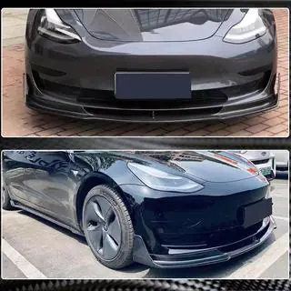 Přední lip spoiler na nárazník Lip V1 (2017-2023, karbon) Tesla Model 3 2017– fotografie 3